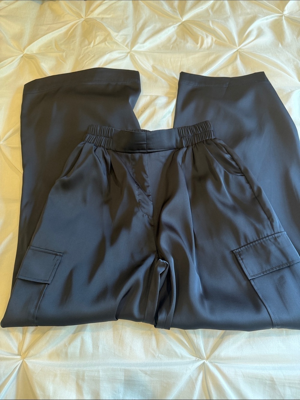 bishop + young Black Wide Leg Cargo Jumpsuit Pants - Picture 4 of 12